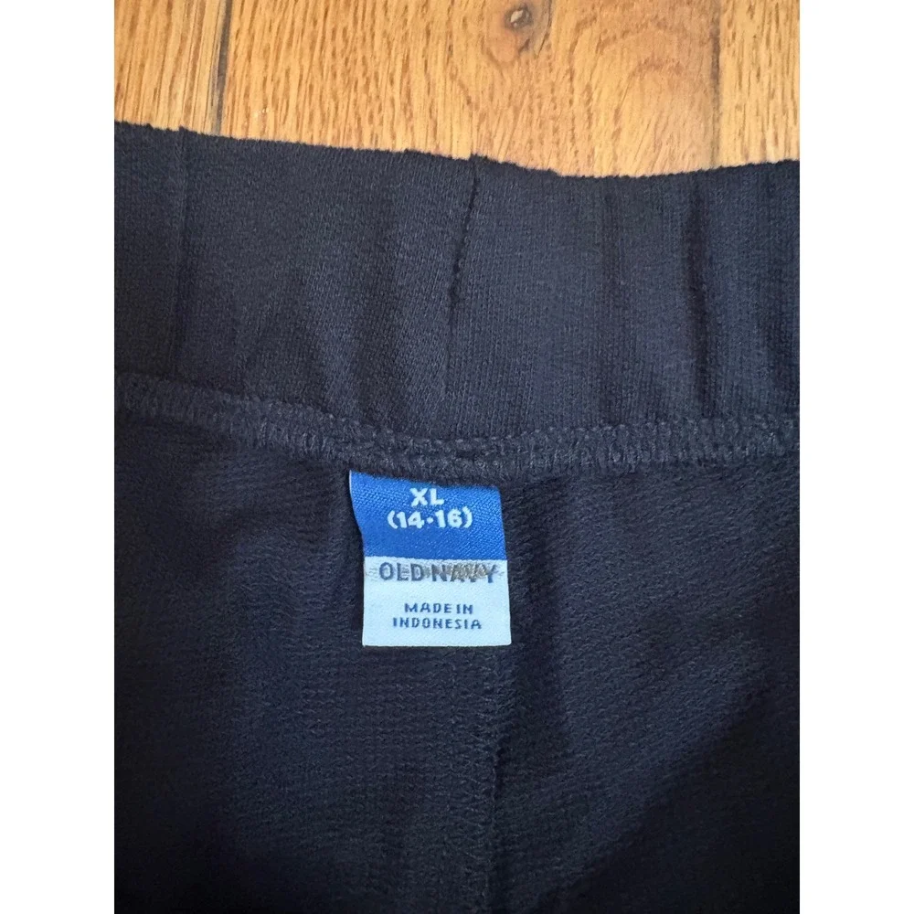 Old Navy Kids XL 14-16 Black White Contrast Trim Dolphin Shorts Activewear